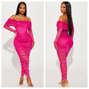 Sexy Girls Night Hot Pink Maxi Dress /Birthday Dress/ Valentine’s Day Dress